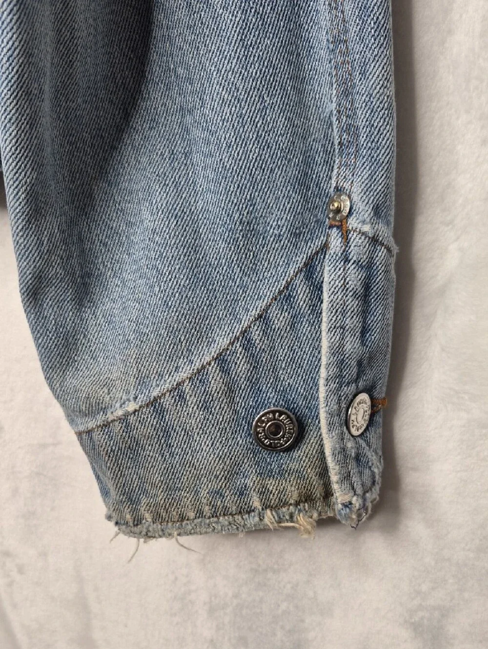 Vintage 80s Polo Ralph Lauren Made in USA Distressed Denim Jacket Medium